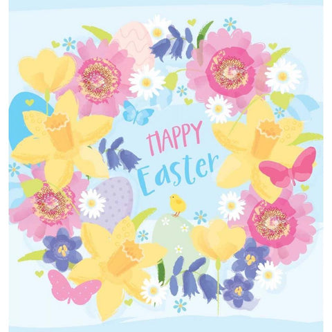 Happy Easter Black Modern Wood Framed Art Print with Double Matting by P.S. Art Studios