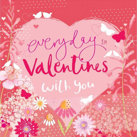 Everyday is Valentines Black Modern Wood Framed Art Print by P.S. Art Studios