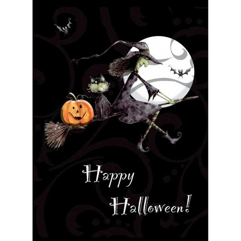 Happy Halloween Gold Ornate Wood Framed Art Print with Double Matting by P.S. Art Studios