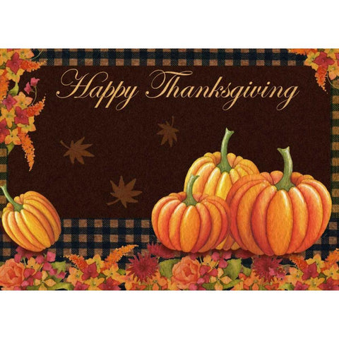 Happy Thanksgiving Black Modern Wood Framed Art Print with Double Matting by P.S. Art Studios