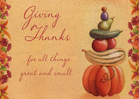 Giving Thanks White Modern Wood Framed Art Print with Double Matting by P.S. Art Studios