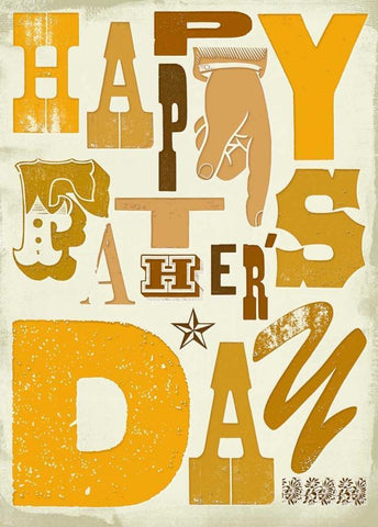 Happy Fathers Day Black Ornate Wood Framed Art Print with Double Matting by P.S. Art Studios