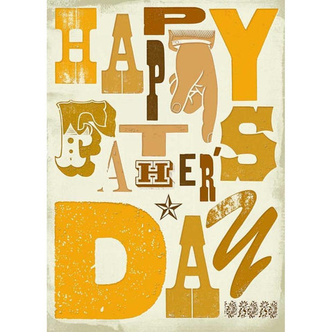 Happy Fathers Day Black Modern Wood Framed Art Print with Double Matting by P.S. Art Studios