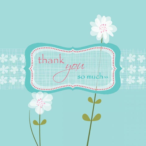 Thank You White Modern Wood Framed Art Print by P.S. Art Studios