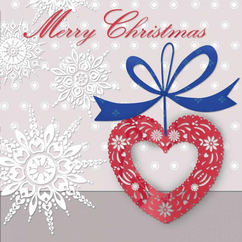 Merry Christmas White Modern Wood Framed Art Print by P.S. Art Studios