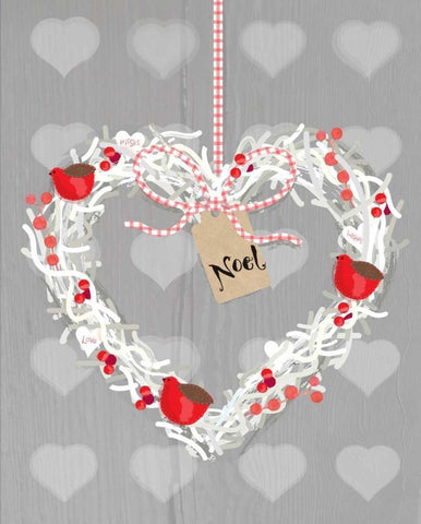 Noel Heart Black Ornate Wood Framed Art Print with Double Matting by P.S. Art Studios