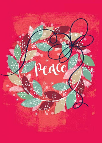 Peace Wreath Black Ornate Wood Framed Art Print with Double Matting by P.S. Art Studios