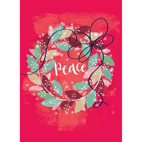 Peace Wreath Black Modern Wood Framed Art Print by P.S. Art Studios