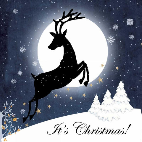 Its Christmas Black Ornate Wood Framed Art Print with Double Matting by P.S. Art Studios