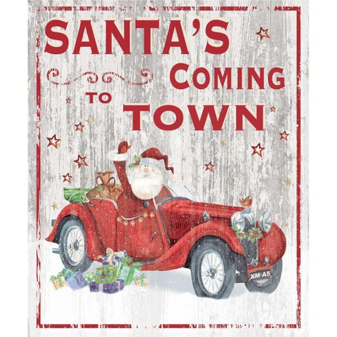 Santas Coming to Town Gold Ornate Wood Framed Art Print with Double Matting by P.S. Art Studios