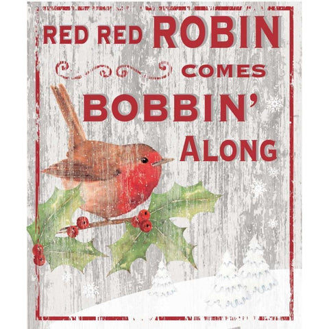 Red Red Robin White Modern Wood Framed Art Print by P.S. Art Studios