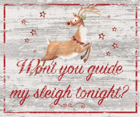 Guide My Sleigh Black Ornate Wood Framed Art Print with Double Matting by P.S. Art Studios