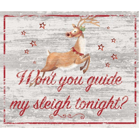 Guide My Sleigh Black Modern Wood Framed Art Print by P.S. Art Studios