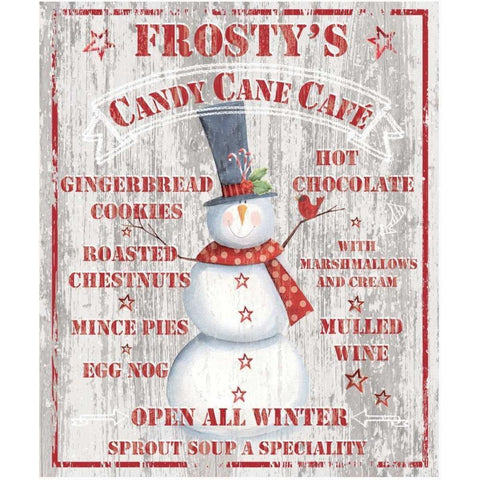 Frostys Candy Cane Cafe Gold Ornate Wood Framed Art Print with Double Matting by P.S. Art Studios
