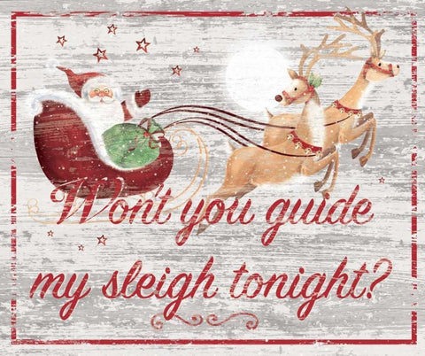 Guide My Sleigh Black Ornate Wood Framed Art Print with Double Matting by P.S. Art Studios
