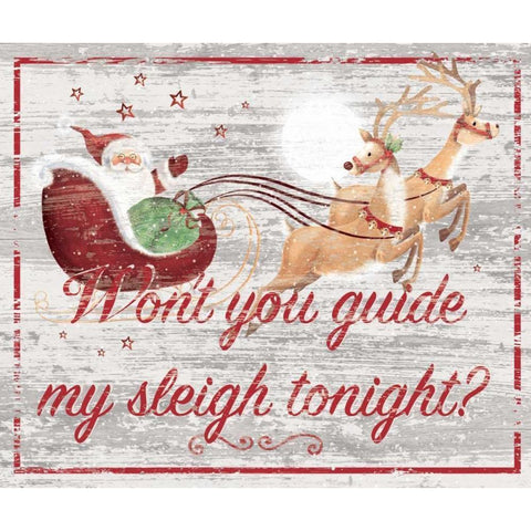 Guide My Sleigh Black Modern Wood Framed Art Print with Double Matting by P.S. Art Studios