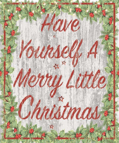 Have Yourself a Merry Little Christmas Black Ornate Wood Framed Art Print with Double Matting by P.S. Art Studios