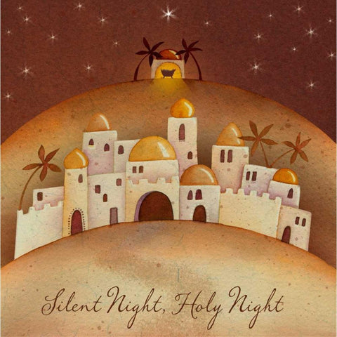 Silent Night White Modern Wood Framed Art Print by P.S. Art Studios