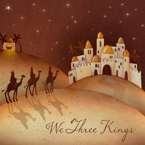 We Three Kings Black Modern Wood Framed Art Print with Double Matting by P.S. Art Studios