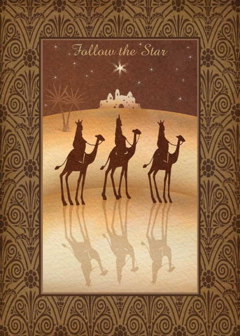 Follow the Star Black Ornate Wood Framed Art Print with Double Matting by P.S. Art Studios