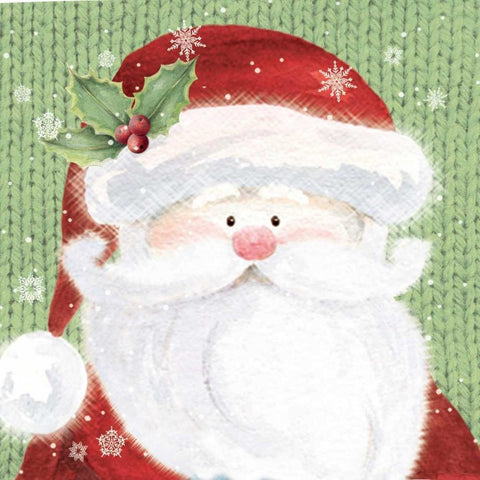 Santa Black Ornate Wood Framed Art Print with Double Matting by P.S. Art Studios