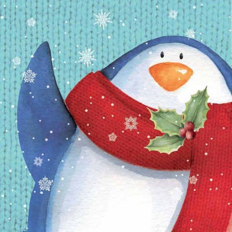 Penguin White Modern Wood Framed Art Print with Double Matting by P.S. Art Studios