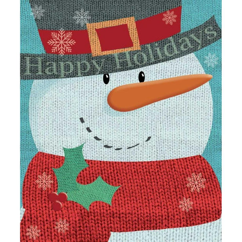 Snowman w/ Scarf Gold Ornate Wood Framed Art Print with Double Matting by P.S. Art Studios