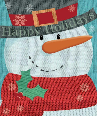 Snowman w/ Scarf Black Ornate Wood Framed Art Print with Double Matting by P.S. Art Studios