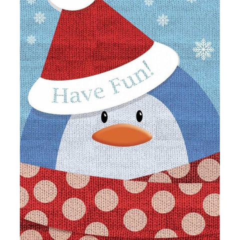 Penguin w/ Scarf Black Modern Wood Framed Art Print by P.S. Art Studios