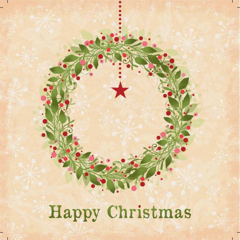 Happy Christmas Black Ornate Wood Framed Art Print with Double Matting by P.S. Art Studios