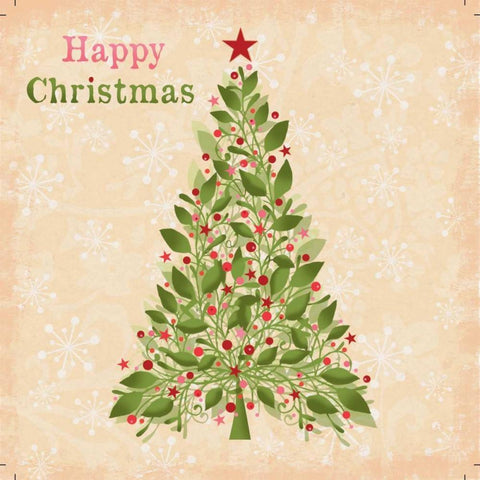 Happy Christmas White Modern Wood Framed Art Print with Double Matting by P.S. Art Studios