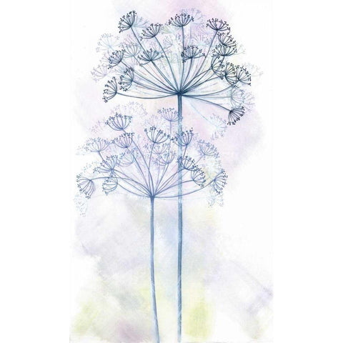 Wish Floral White Modern Wood Framed Art Print by P.S. Art Studios