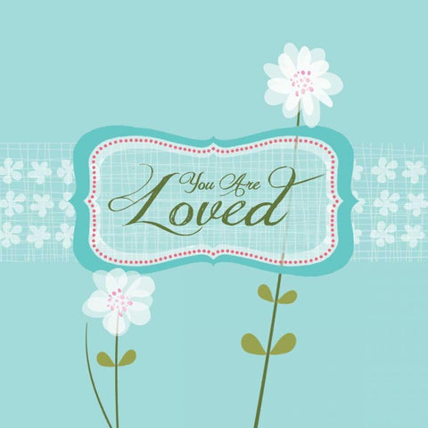 You Are Loved White Modern Wood Framed Art Print by P.S. Art Studios