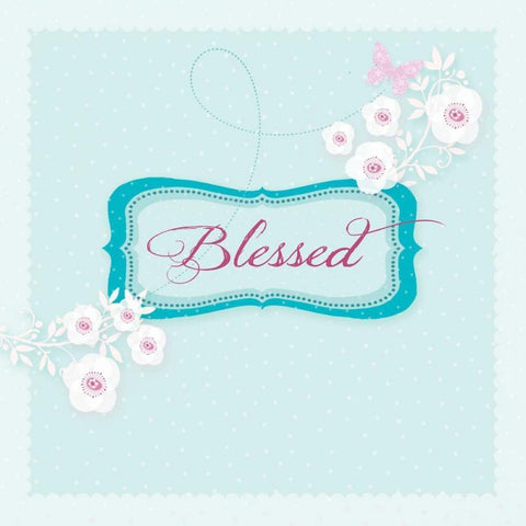 Blessed White Modern Wood Framed Art Print by P.S. Art Studios