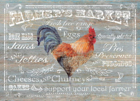 Farmers Market Black Ornate Wood Framed Art Print with Double Matting by P.S. Art Studios