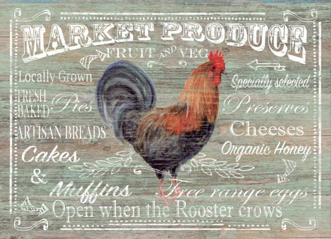 Market Produce Black Ornate Wood Framed Art Print with Double Matting by P.S. Art Studios