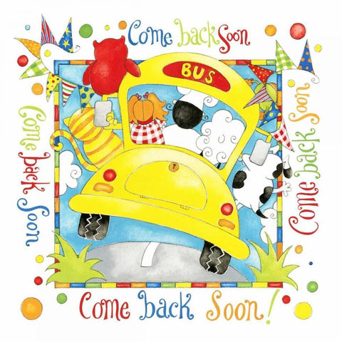 Come Back Soon White Modern Wood Framed Art Print by P.S. Art Studios