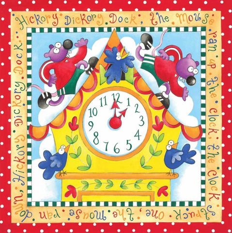 Hickory Dickory Dock Black Ornate Wood Framed Art Print with Double Matting by P.S. Art Studios