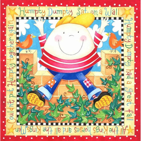 Humpty Dumpty White Modern Wood Framed Art Print by P.S. Art Studios