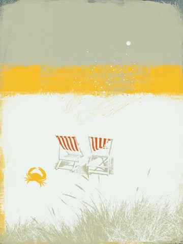 Beach Abstract I Black Ornate Wood Framed Art Print with Double Matting by P.S. Art Studios