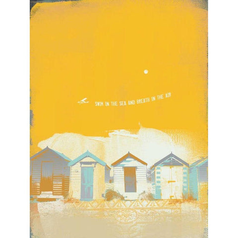 Beach Abstract II Black Modern Wood Framed Art Print with Double Matting by P.S. Art Studios