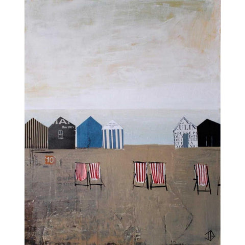 Beach Abstract IV Black Modern Wood Framed Art Print by P.S. Art Studios