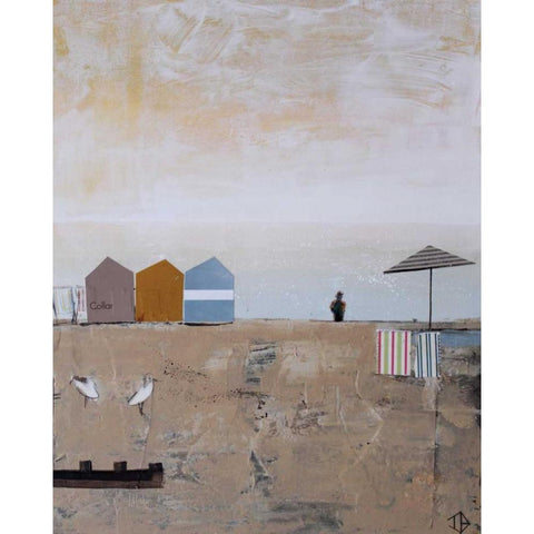 Beach Abstract V Black Modern Wood Framed Art Print by P.S. Art Studios