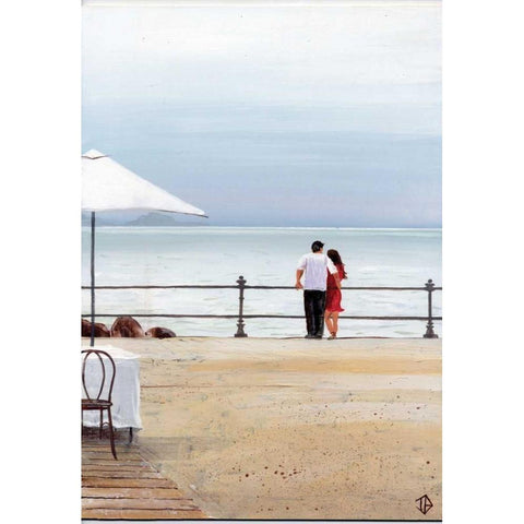 Couples Retreat Gold Ornate Wood Framed Art Print with Double Matting by P.S. Art Studios