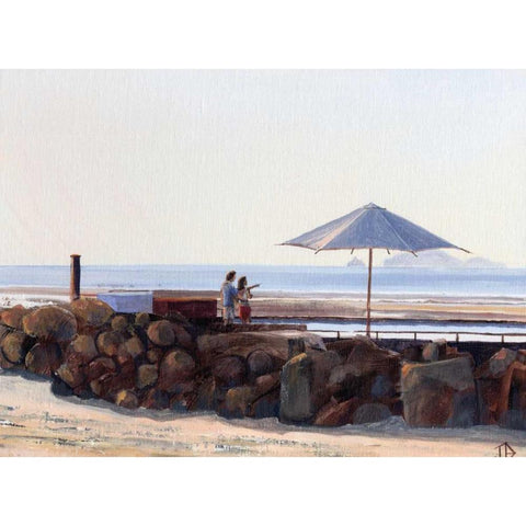 Pier View Gold Ornate Wood Framed Art Print with Double Matting by P.S. Art Studios