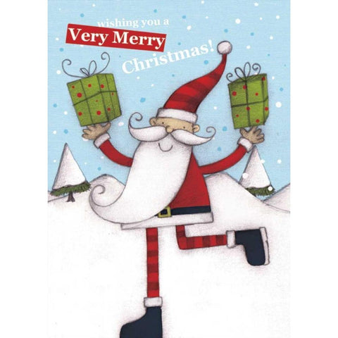 Merry Christmas White Modern Wood Framed Art Print by P.S. Art Studios