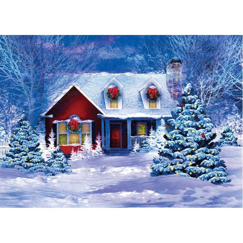 Christmas at Home I Black Modern Wood Framed Art Print by P.S. Art Studios