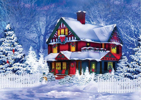 Christmas at Home II Black Ornate Wood Framed Art Print with Double Matting by P.S. Art Studios