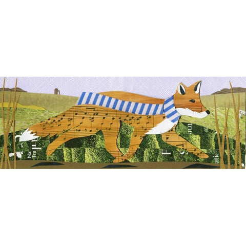 Fox Gold Ornate Wood Framed Art Print with Double Matting by P.S. Art Studios