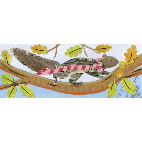 Squirrel Black Modern Wood Framed Art Print by P.S. Art Studios